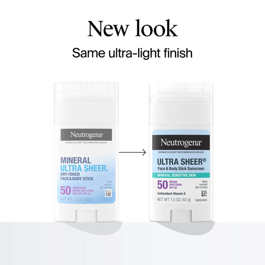 Neutrogena® Ultra Sheer Mineral Face & Body Stick SPF 50. 1.5 Oz - US 9094