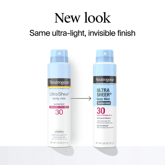 Neutrogena® Ultra Sheer Body Mist Sunscreen Spray Broad Spectrum SPF 30, 5 Oz - US 8135
