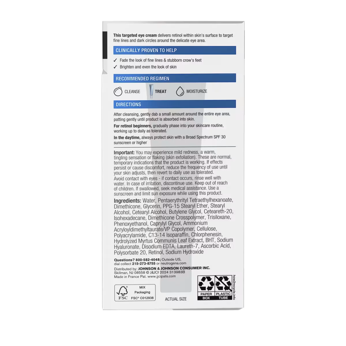 Neutrogena® Rapid Wrinkle Repair Retinol Eye Cream, 0.5 Fl. Oz - US 7216