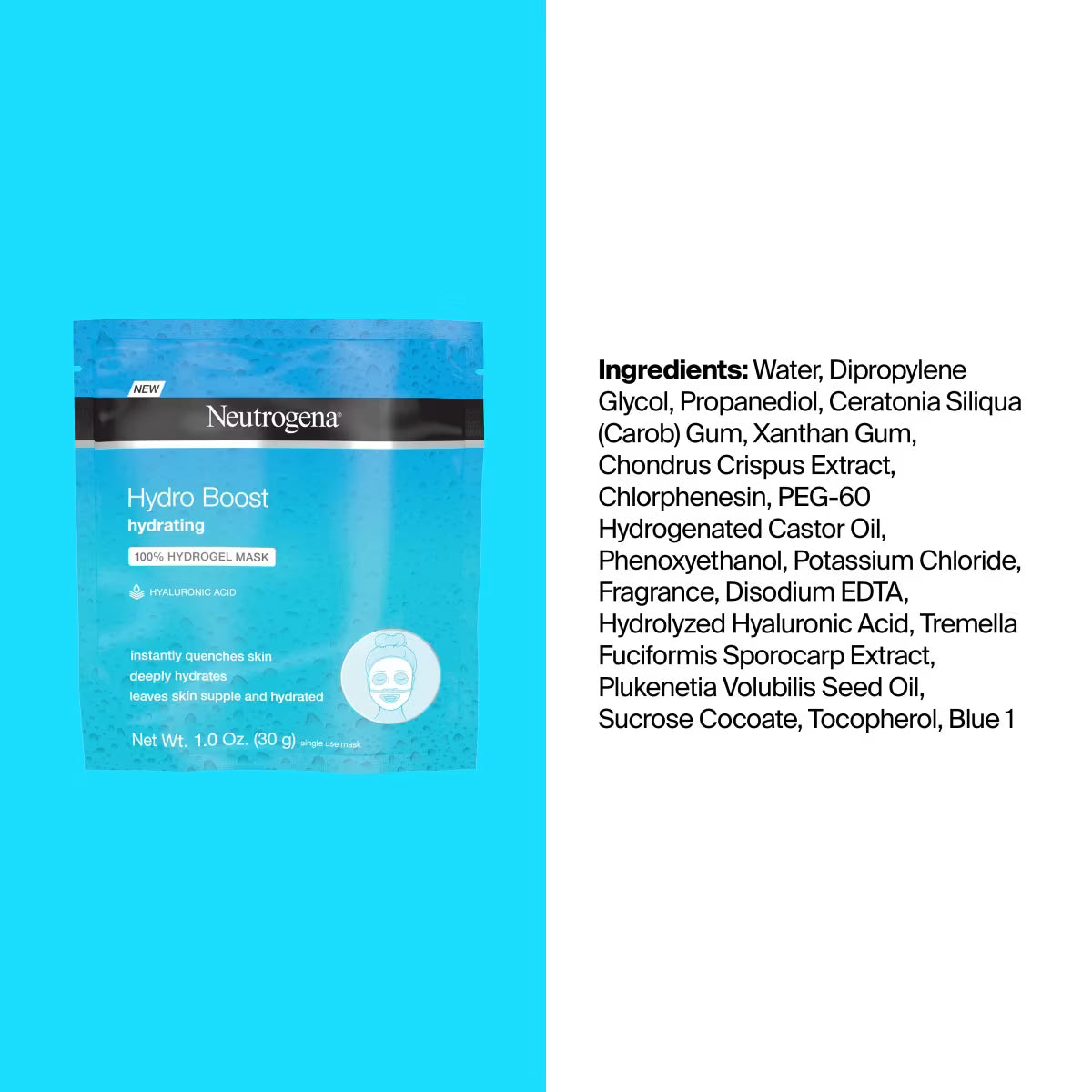Neutrogena® Hydro Boost Hydrating 100% Hydrogel Mask, 1 Oz - US 9405