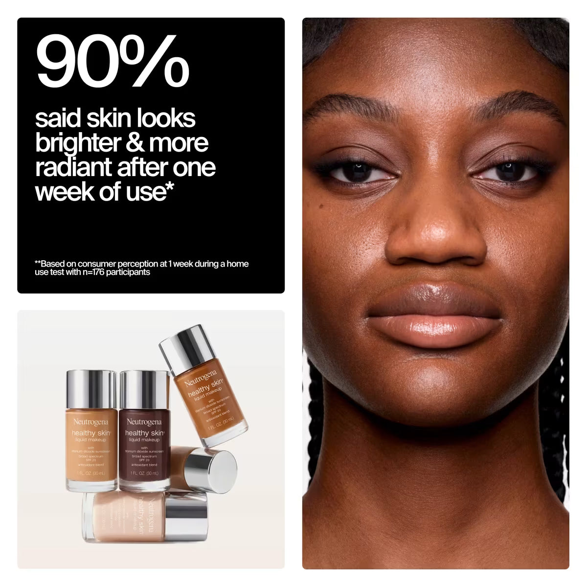 Neutrogena® Healthy Skin Liquid Makeup Broad Spectrum SPF 20, 550C Walnut, 1 Fl. Oz - US 7905