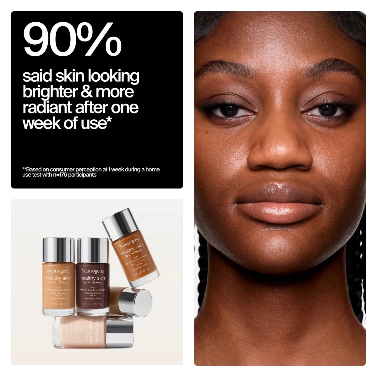 Neutrogena® Healthy Skin Liquid Foundation Makeup Broad Spectrum SPF 20, 150W Warm Ivory, 1 Fl. Oz - US 4694