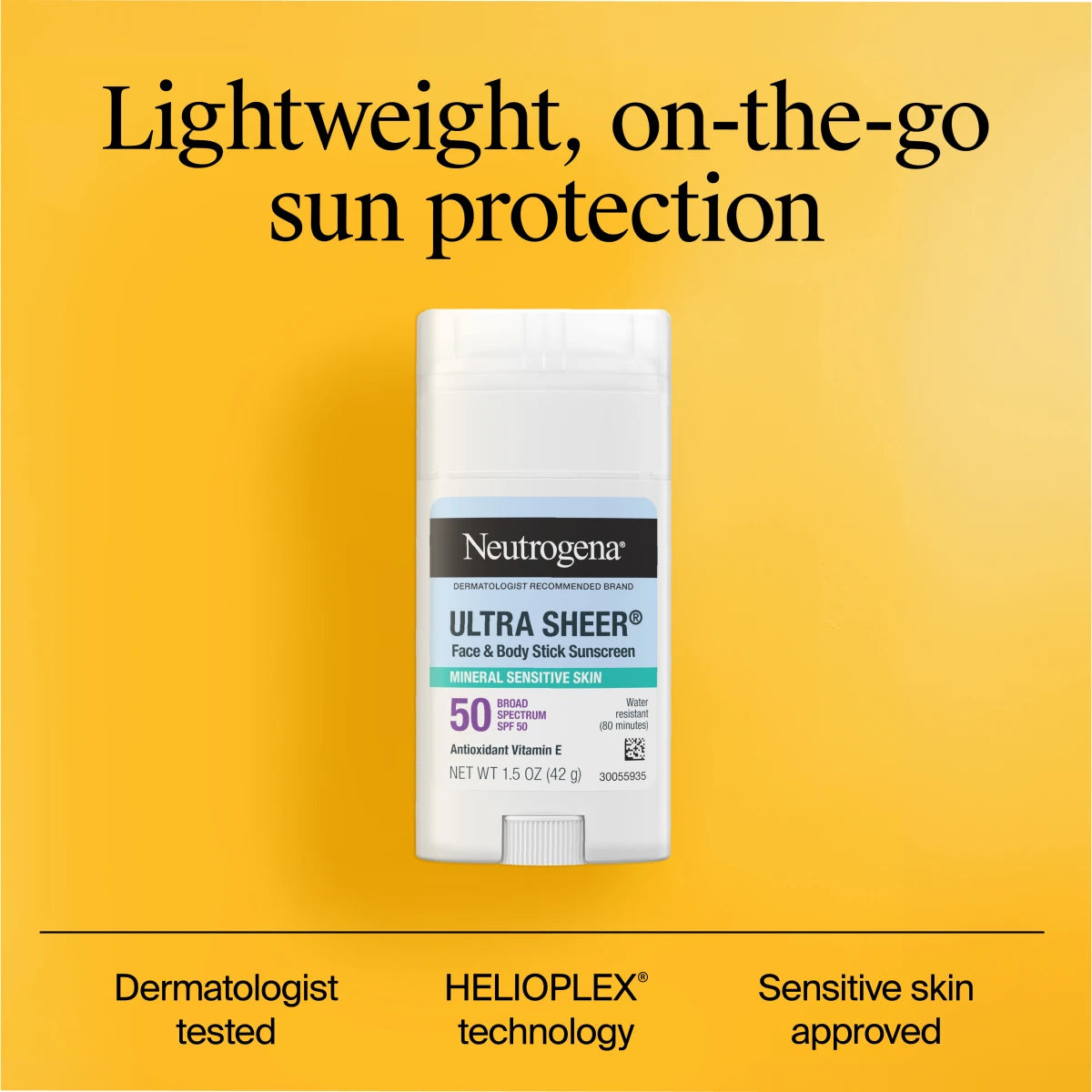 Neutrogena® Ultra Sheer Mineral Face & Body Stick SPF 50. 1.5 Oz - US 9094