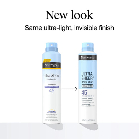Neutrogena® Ultra Sheer Body Mist Sunscreen Spray Broad Spectrum SPF 45, 8 Oz - US 8412