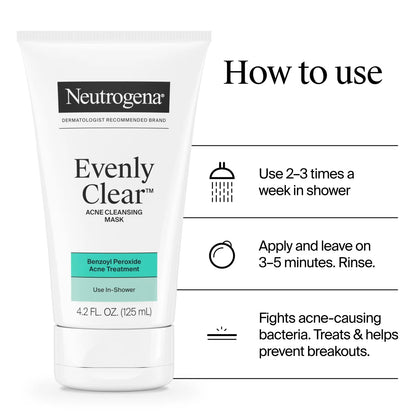 Neutrogena® Evenly Clear™ Acne Cleansing Mask, 4.2 Fl oz - US 9093