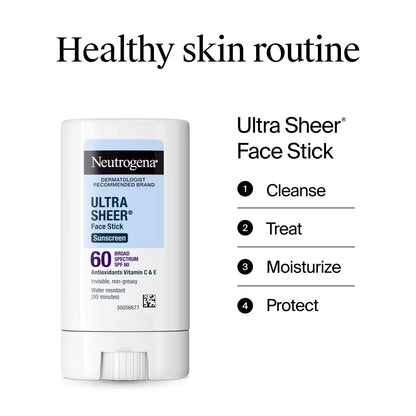 Neutrogena Ultra Sheer Face Stick Sunscreen SPF 60, 0.47 oz - US 7583