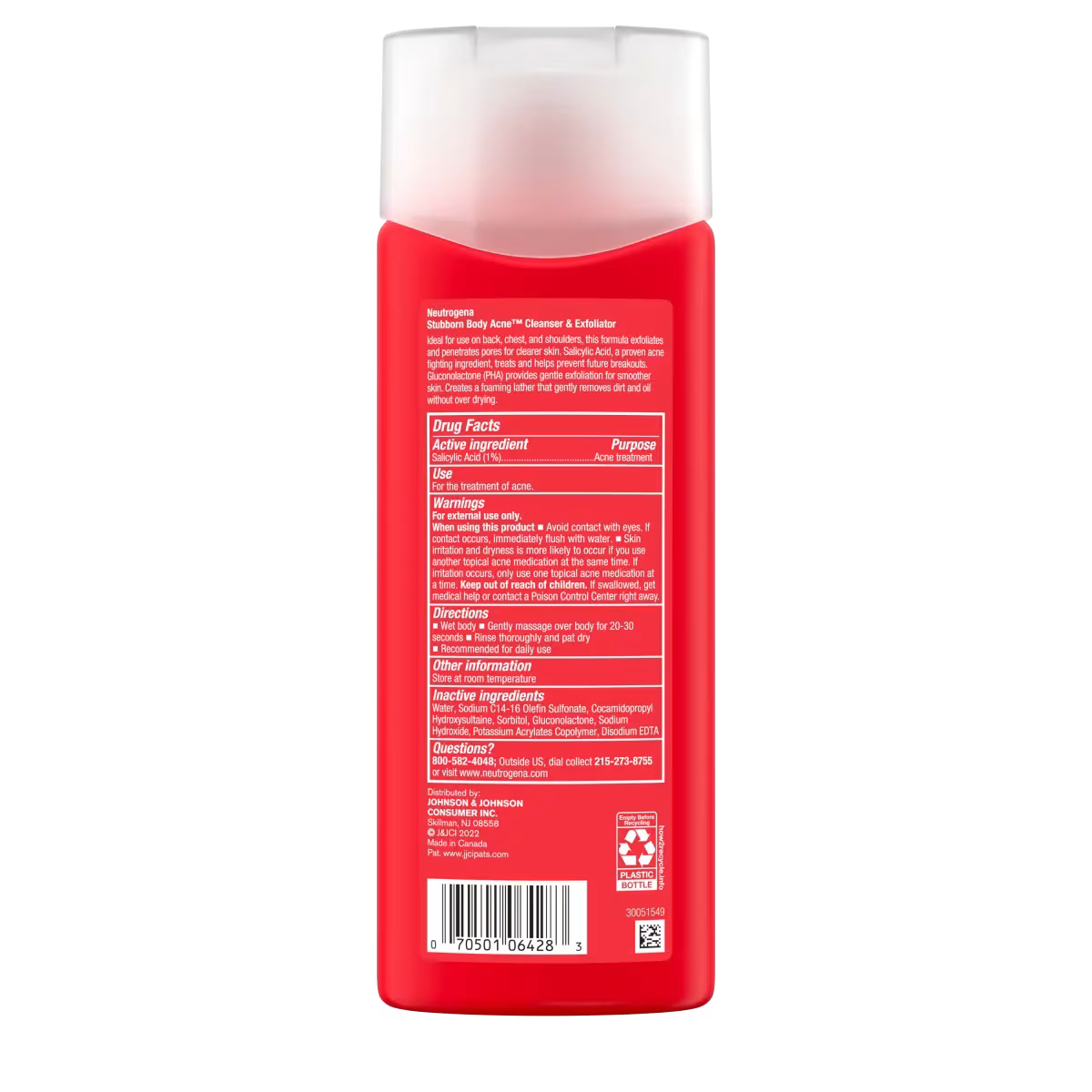 Neutrogena® Stubborn Body Acne Cleanser & Exfoliator, 8.5 Fl. Oz - US 4261