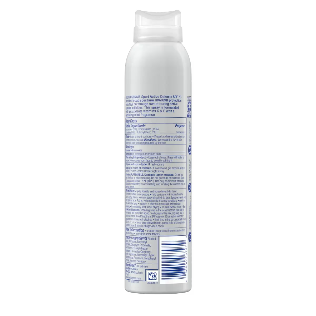 Neutrogena® Sport Active Defense with Broad Spectrum SPF 70 Sunscreen Spray, 5.0 Oz - US 1542