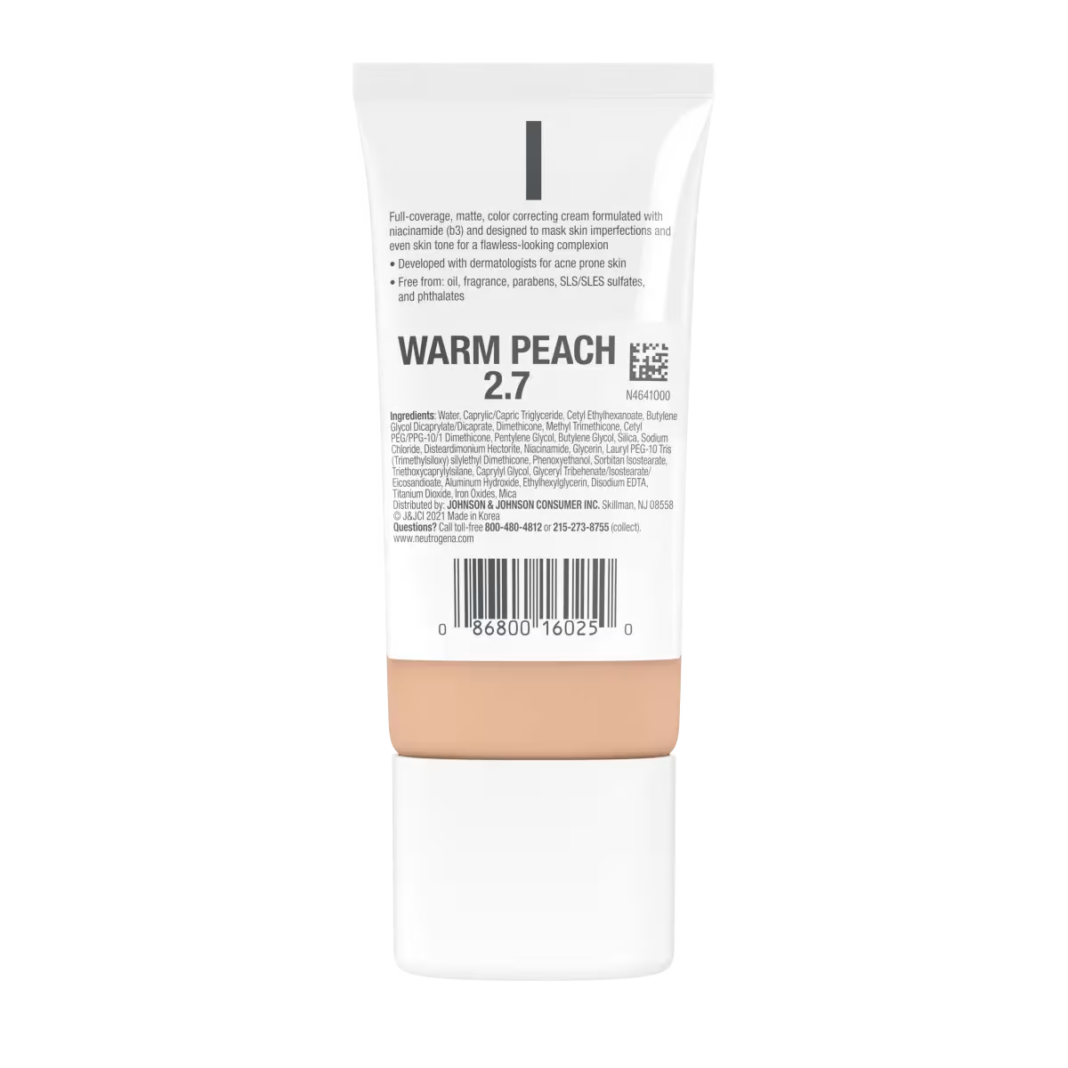 Neutrogena® Clear Coverage Flawless Matte CC Cream, Warm Peach 2.7, 1 Oz - US 2914