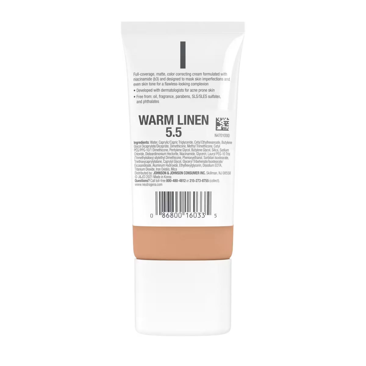 Neutrogena® Clear Coverage Flawless Matte CC Cream, Warm Linen 5.5, 1 Oz - US 1945
