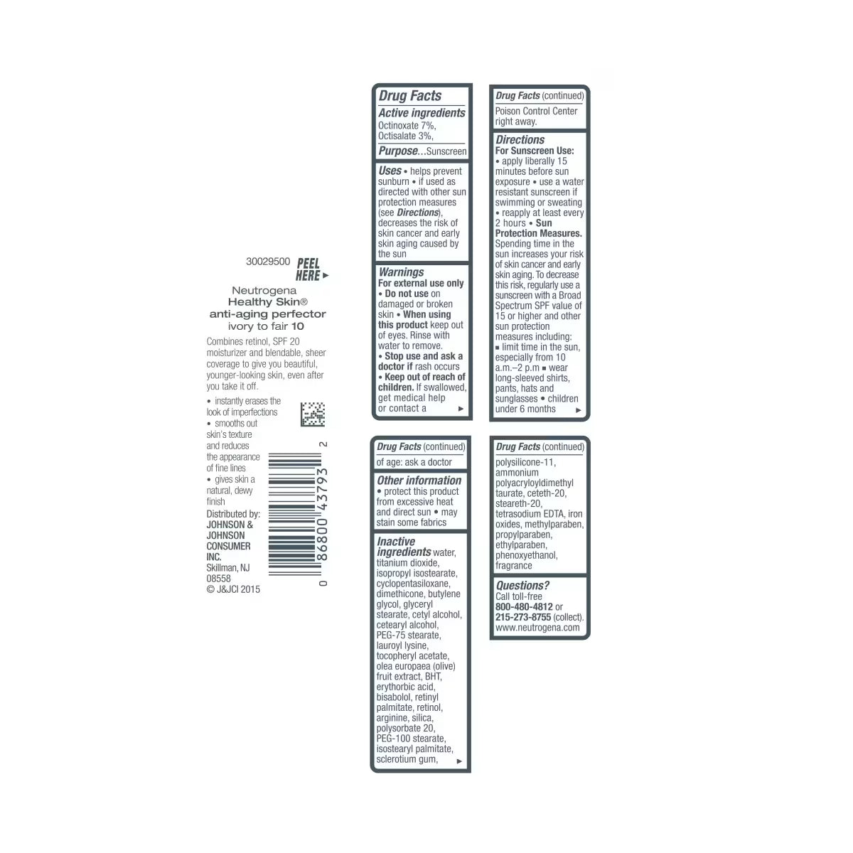 Neutrogena® Healthy Skin Anti-Aging Perfector SPF 20, 10 Ivory Fair, 1 Fl. Oz - US 1504