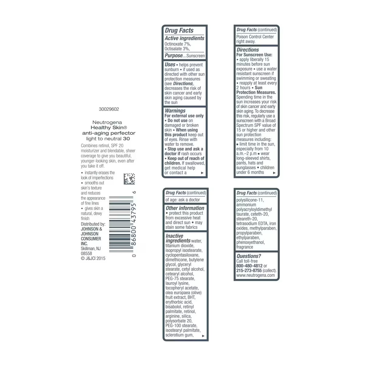Neutrogena® Healthy Skin Anti-Aging Perfector SPF 20, 30 Light to Neutral, 1 Fl. Oz - US 4507