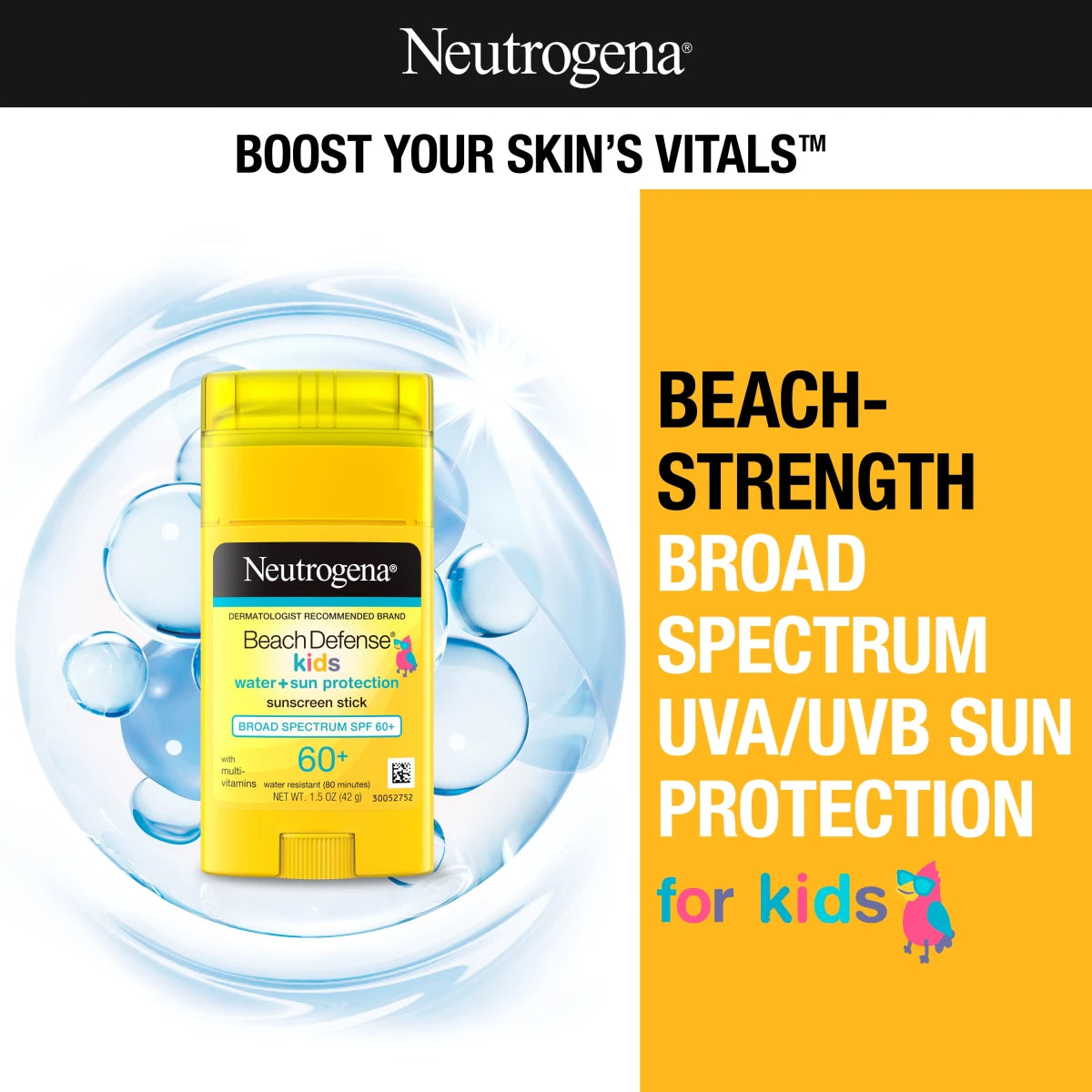 Neutrogena® Beach Defense Kids Sunscreen Stick with Broad Spectrum SPF 60+, 1.5 Oz - US 2182