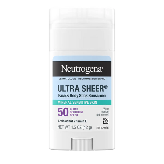 Neutrogena® Ultra Sheer Mineral Face & Body Stick SPF 50. 1.5 Oz - US 9094