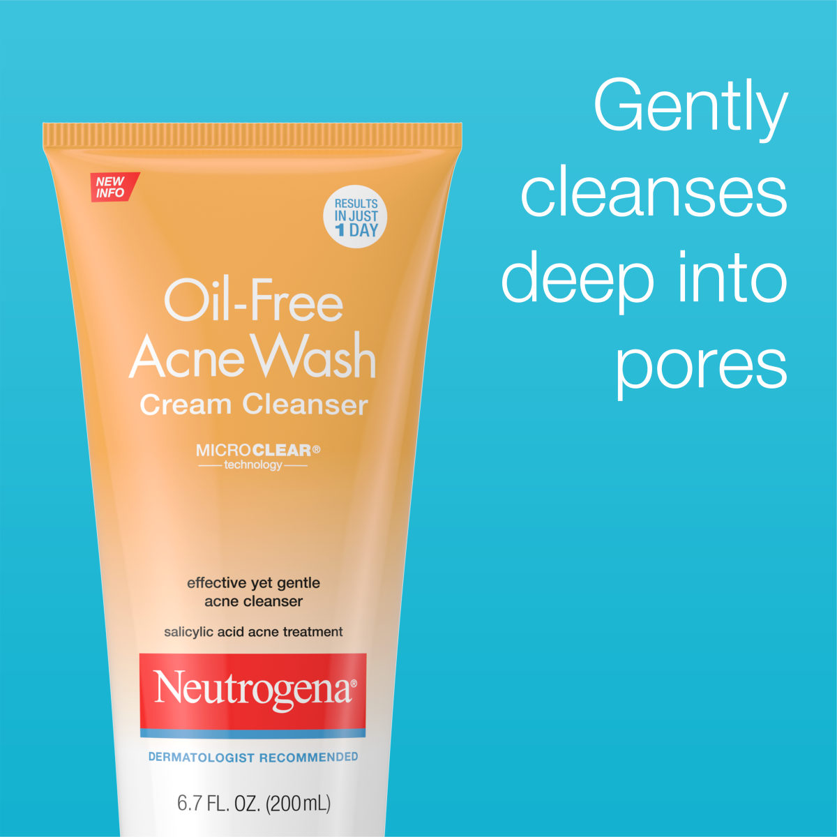 Neutrogena® Oil-Free Acne Wash Cream Cleanser, 6.7 Oz - US 3832
