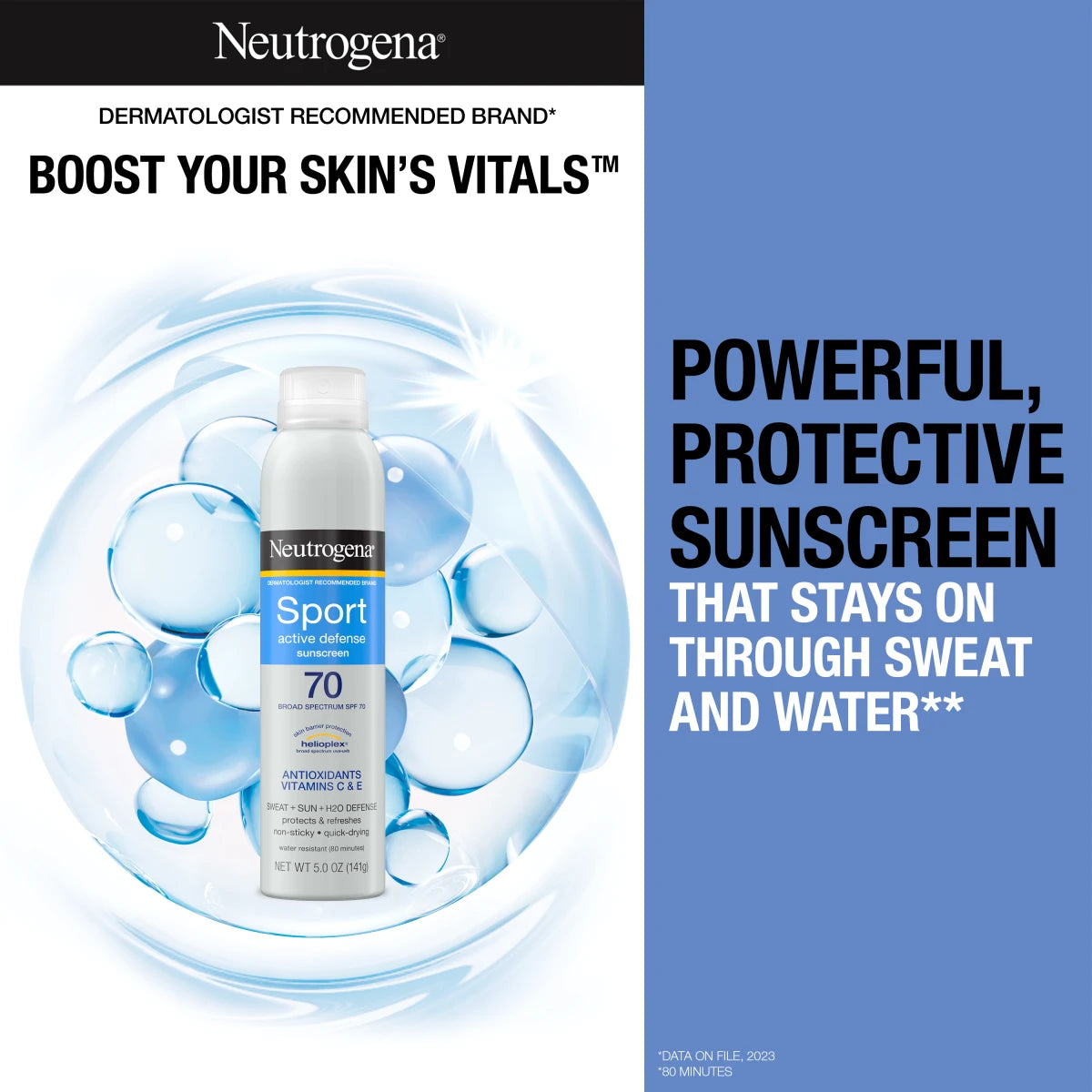 Neutrogena® Sport Active Defense with Broad Spectrum SPF 70 Sunscreen Spray, 5.0 Oz - US 1542