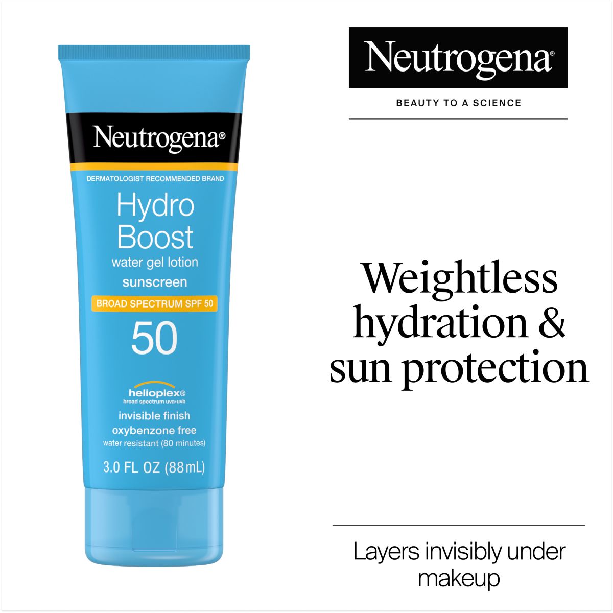 Neutrogena® Hydro Boost Water Gel Lotion Sunscreen Broad Spectrum SPF 50, 3 Fl. Oz - US 9474